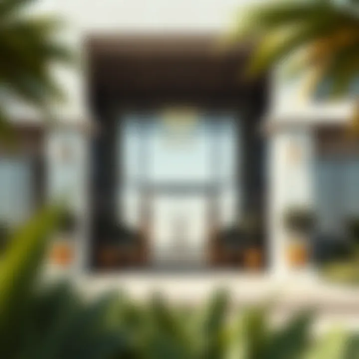 Grand Entrance of a Signature Damac Development The grand entrance of a signature Damac property showcasing luxury