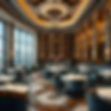 Opulent Dining Environment in Jumeirah Luxurious interior of a fine dining restaurant in Jumeirah