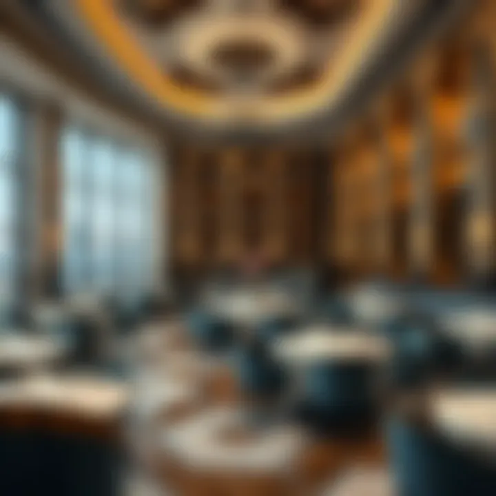 Opulent Dining Environment in Jumeirah Luxurious interior of a fine dining restaurant in Jumeirah