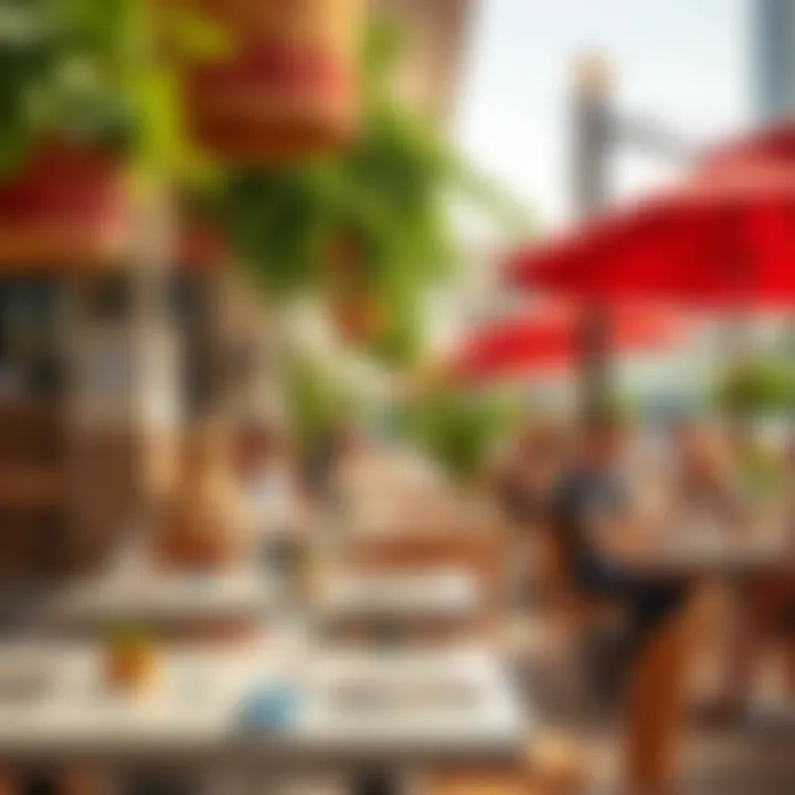 Lively Lunch Atmosphere in Jumeirah Vibrant lunch ambiance in a trendy Jumeirah spot