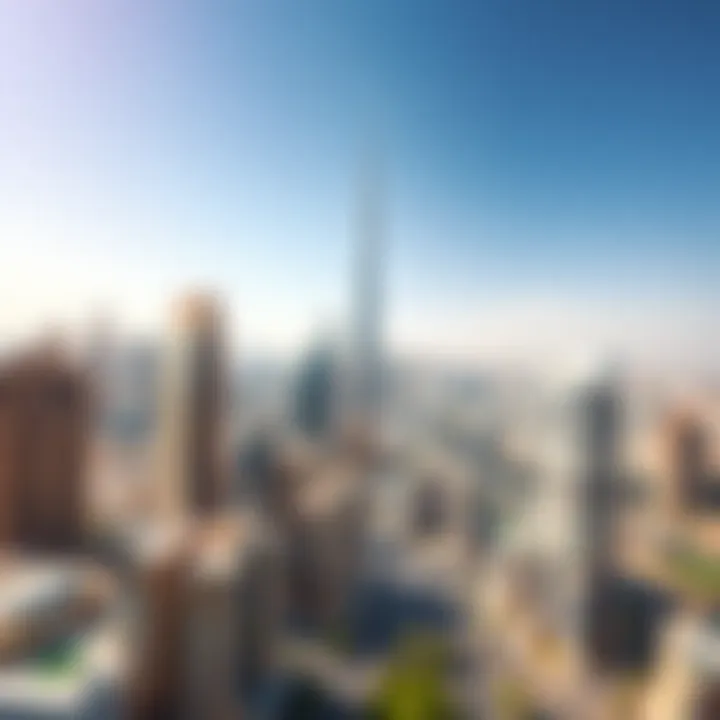 Aerial View of Downtown Dubai Aerial view of Downtown Dubai showcasing its skyline