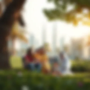 A family enjoying time together in a park during a holiday