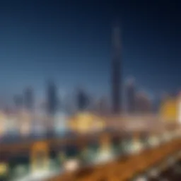 The iconic skyline of Dubai with festive decorations