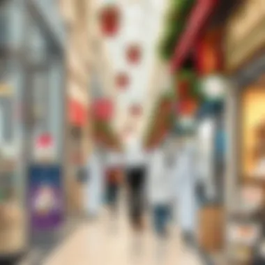 A vibrant marketplace bustling with holiday shoppers