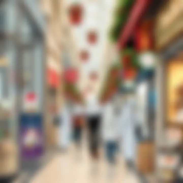 A vibrant marketplace bustling with holiday shoppers