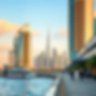 Breathtaking skyline view along the Dubai Corniche