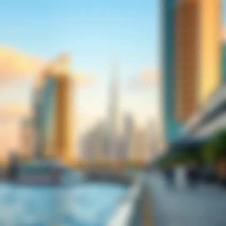 Breathtaking skyline view along the Dubai Corniche