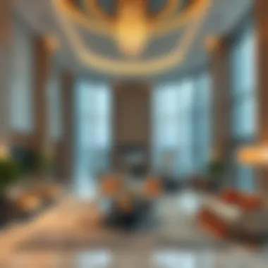 Interior lobby of Dubai One Tower with modern furnishings