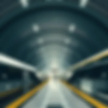 Modern interior of Dubai Underground Metro station