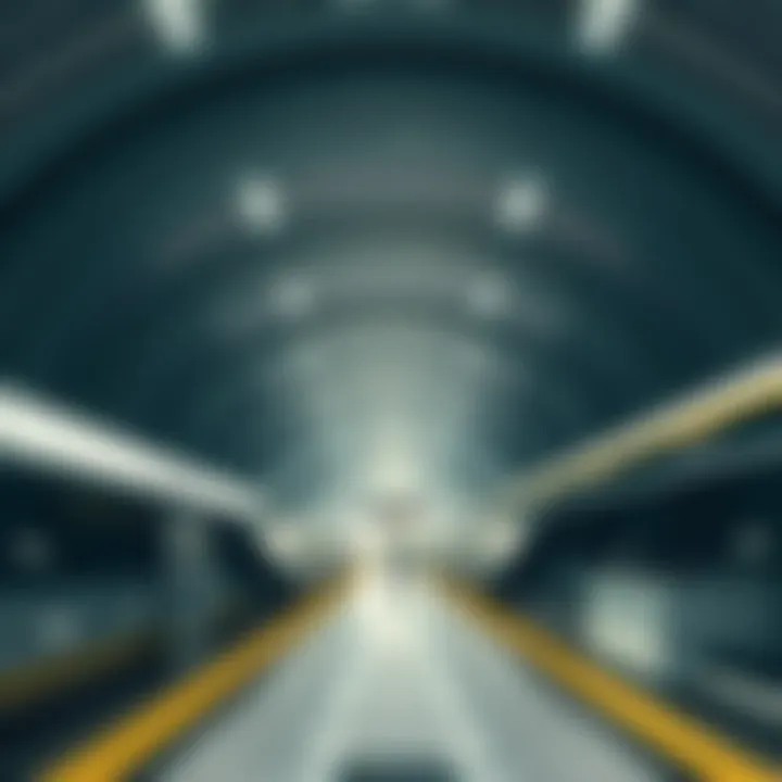 Modern interior of Dubai Underground Metro station