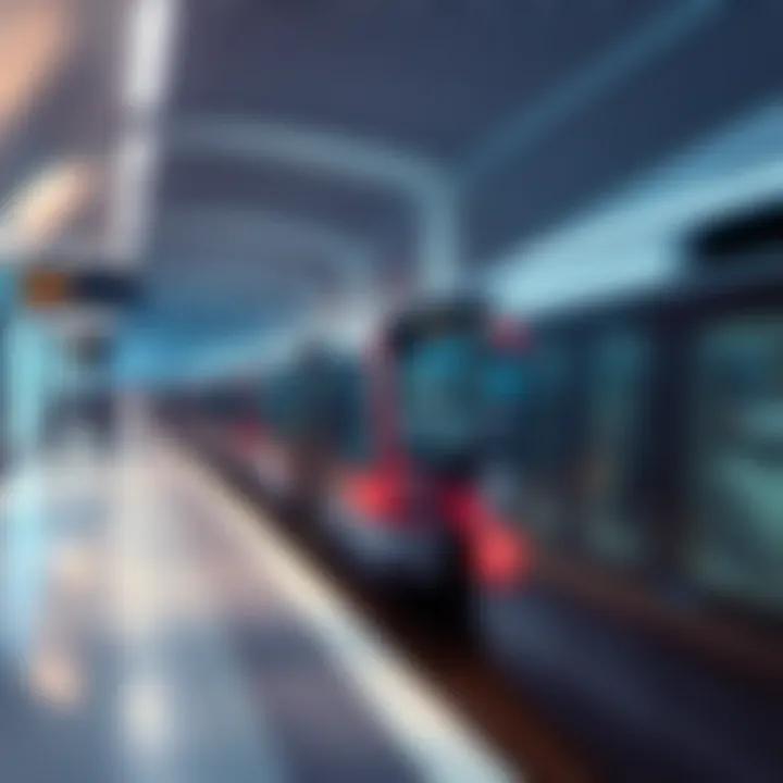 Dubai Metro train arriving at the station