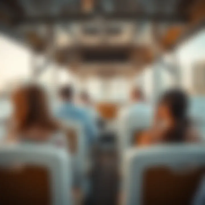Passengers enjoying the ride on the Dubai Water Taxi
