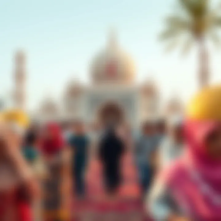 Community Celebrations of Eid ul Fitr People participating in a community Eid celebration in the UAE