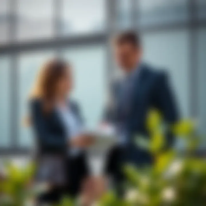 Landlord and tenant discussing rental agreement