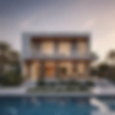 Natural Materials in Contemporary Villa Design Elegant villa facade showcasing natural materials