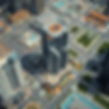 Aerial view of Emaar Square Building Four highlighting its strategic location in Dubai