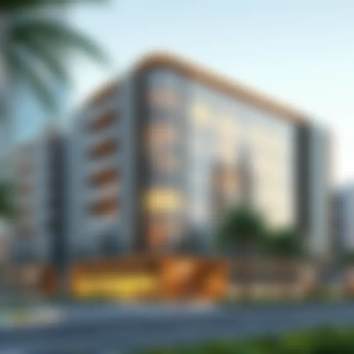 Exterior view of Emaar Square Building Four showcasing its modern architectural design