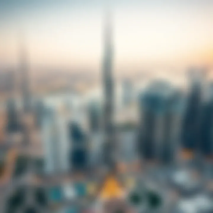 Bird's eye view of Dubai's skyline with Exchange Tower