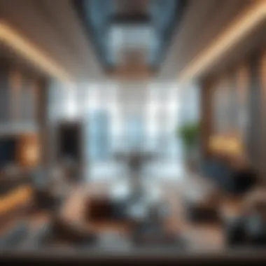 Interior design elements of the Exchange Tower