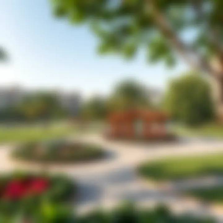 Community park in Al Nahda with green spaces and recreational facilities