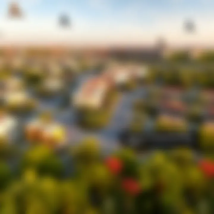 Vibrant view of Al Nahda neighborhood with parks and amenities