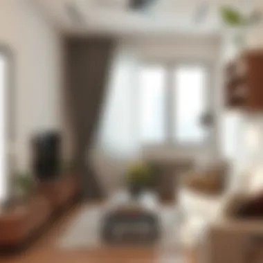 A cozy flat interior showcasing essential amenities.