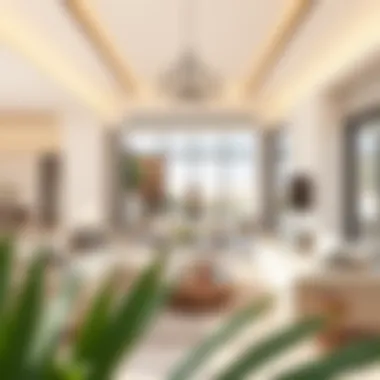 Luxurious living space inside an Al Falaj Villa highlighting modern interiors