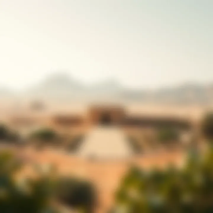 The Majestic Desert Surrounding Al Maha A breathtaking view of Al Maha's stunning desert landscape