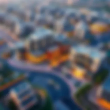 Aerial view of Al Mirdif Avenue showcasing its vibrant community and commercial spaces