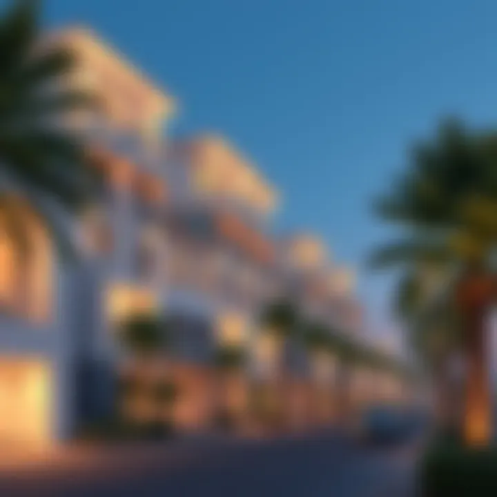 Luxurious residential properties along Al Mirdif Avenue with modern architecture