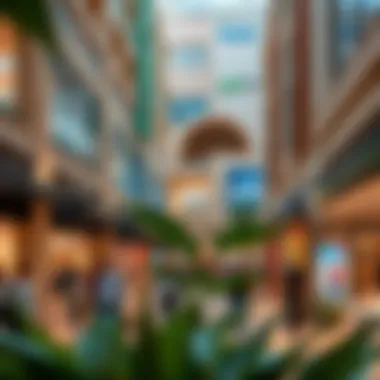 A bustling shopping area within Al Mirdif Avenue, highlighting retail diversity