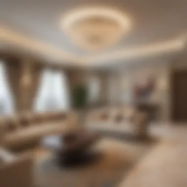 Luxurious Interiors at Al Murjan Tower Interior of a luxurious apartment within Al Murjan Tower, emphasizing lifestyle and comfort.