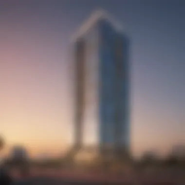 Al Murjan Tower Architectural Design A striking view of Al Murjan Tower showcasing its modern architectural design.