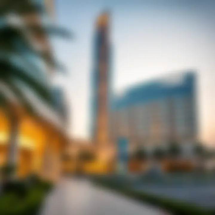 Architectural Elegance of Al Sabkha Tower Stunning exterior view of Al Sabkha Tower showcasing its modern architecture