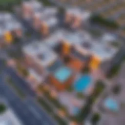 Stunning aerial view of Anya 2 showcasing its modern architecture