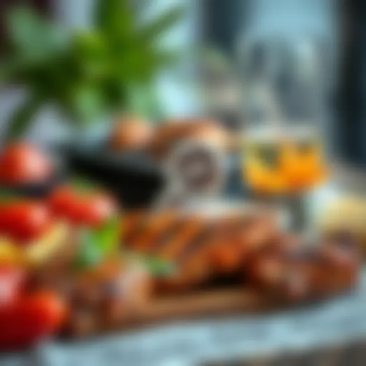 Grilled Meats with Aromatic Spices Exquisite dish featuring grilled meats paired with aromatic spices, reflecting the richness of Arab culinary traditions.