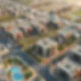Aerial view of Al Khail Gate residential community showcasing modern architecture