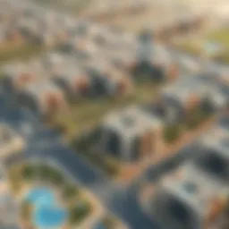 Aerial view of Al Khail Gate residential community showcasing modern architecture