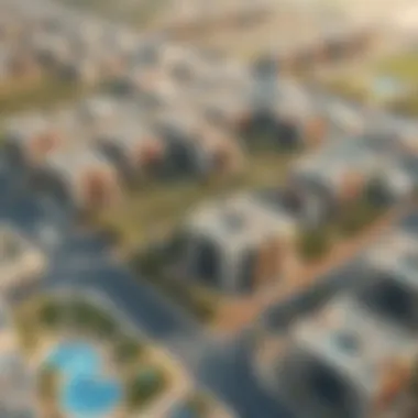 Aerial view of Al Khail Gate residential community showcasing modern architecture