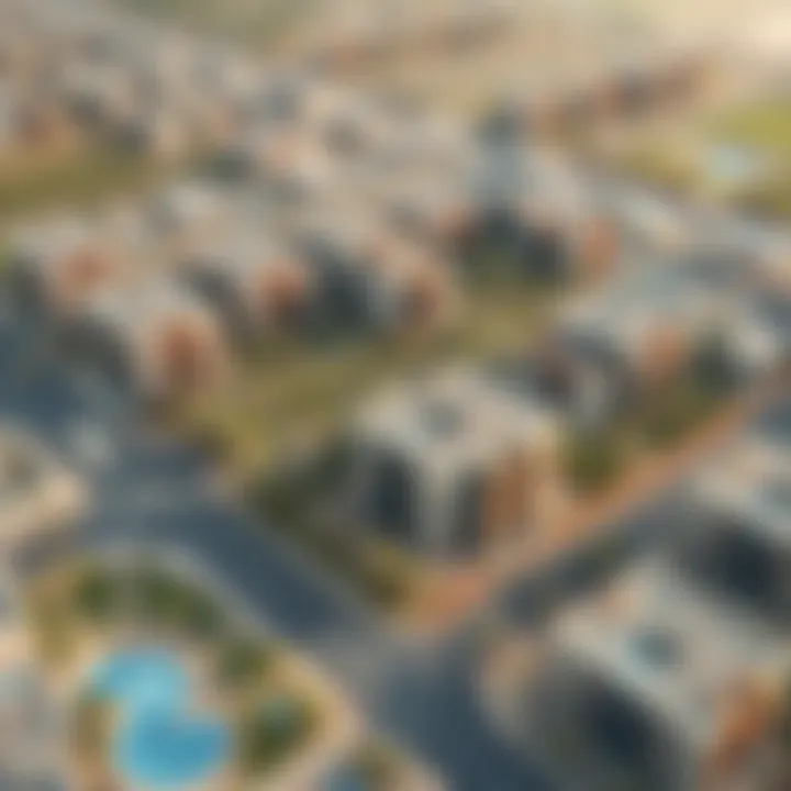 Aerial view of Al Khail Gate residential community showcasing modern architecture
