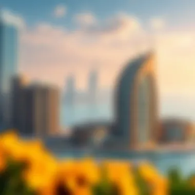 Panoramic view of Azizi Mina within Dubai's skyline