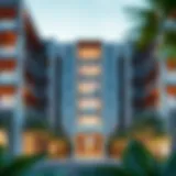 A stunning view of Azizi Vista's architectural facade showcasing modern design elements.