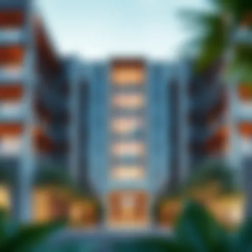 A stunning view of Azizi Vista's architectural facade showcasing modern design elements.