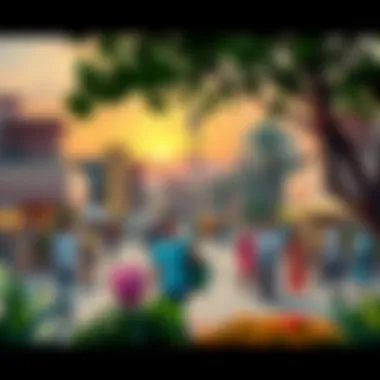 A vibrant community scene around Azizi Vista demonstrating the demographic appeal and lifestyle options.