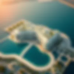 Aerial view of برج النخلة showcasing its unique architectural design