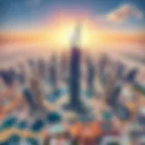 Aerial view of Dubai showcasing iconic skyscrapers