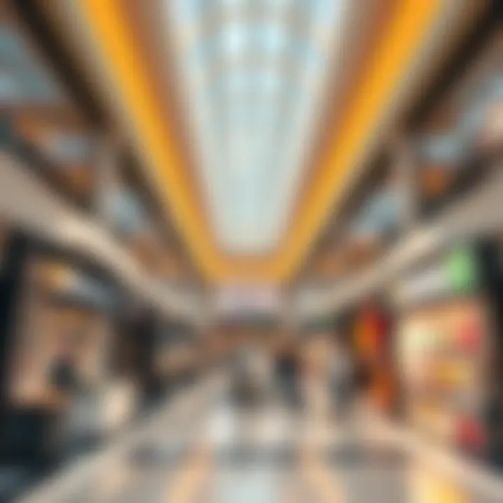 Inside view of a bustling mall with kiosks