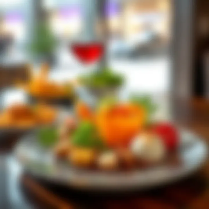 A beautifully plated dish that represents international cuisine available at Nakheel Mall