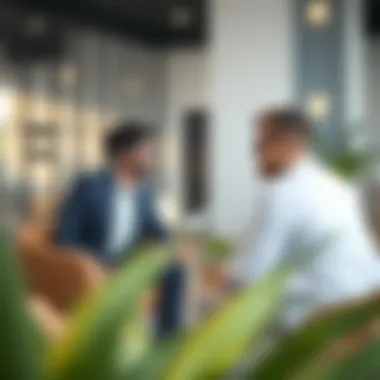 Client meeting in modern real estate office