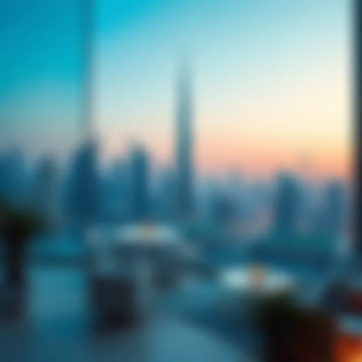 Luxury apartment showcasing Dubai skyline